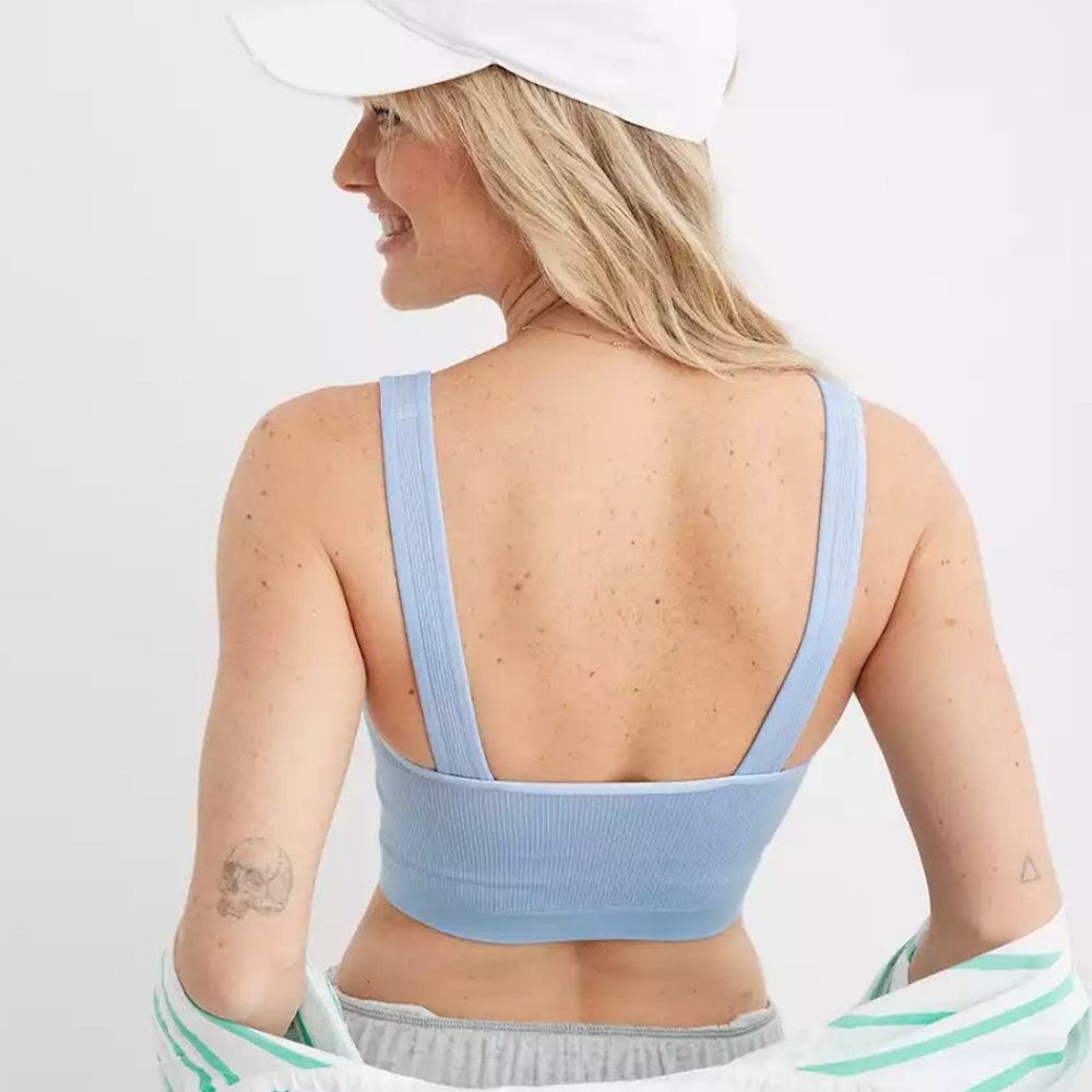 Aerie Seamless Square Neck Longline Bralette - Picture 2 of 8